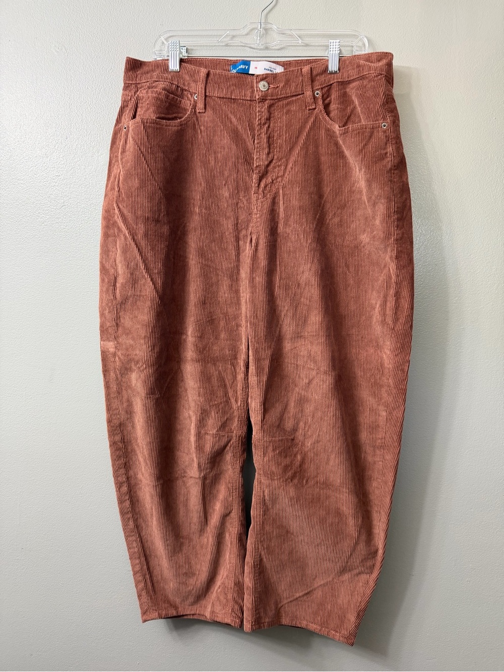Old Navy Barrel Leg Corduroy Pants Brown Crop High Rise size 16